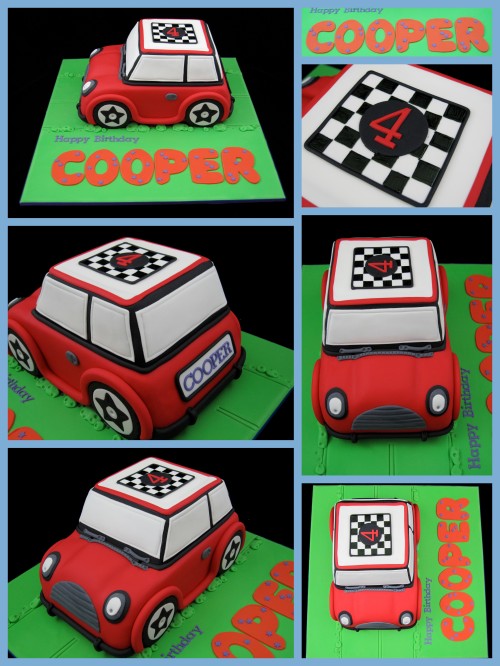mini cooper 4th birthday cake